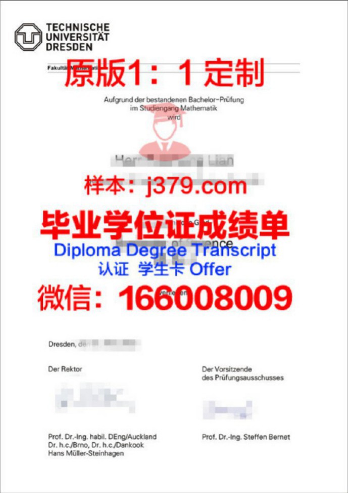 德累斯顿工业大学毕业证Diploma文凭