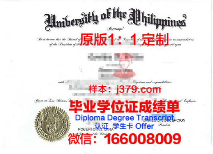 菲律宾大学毕业证Diploma文凭