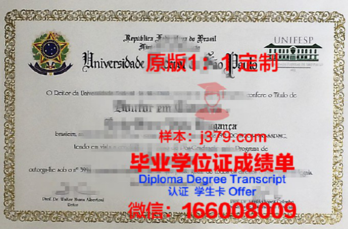 巴西坎皮纳斯大学毕业证Diploma文凭